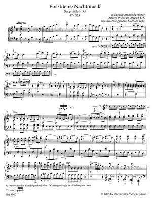 Mozart: Eine kleine Nachtmusik, K. 525 (arr. for piano)