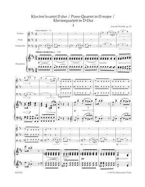 Dvořák: Piano Quartet in D Major, Op. 23