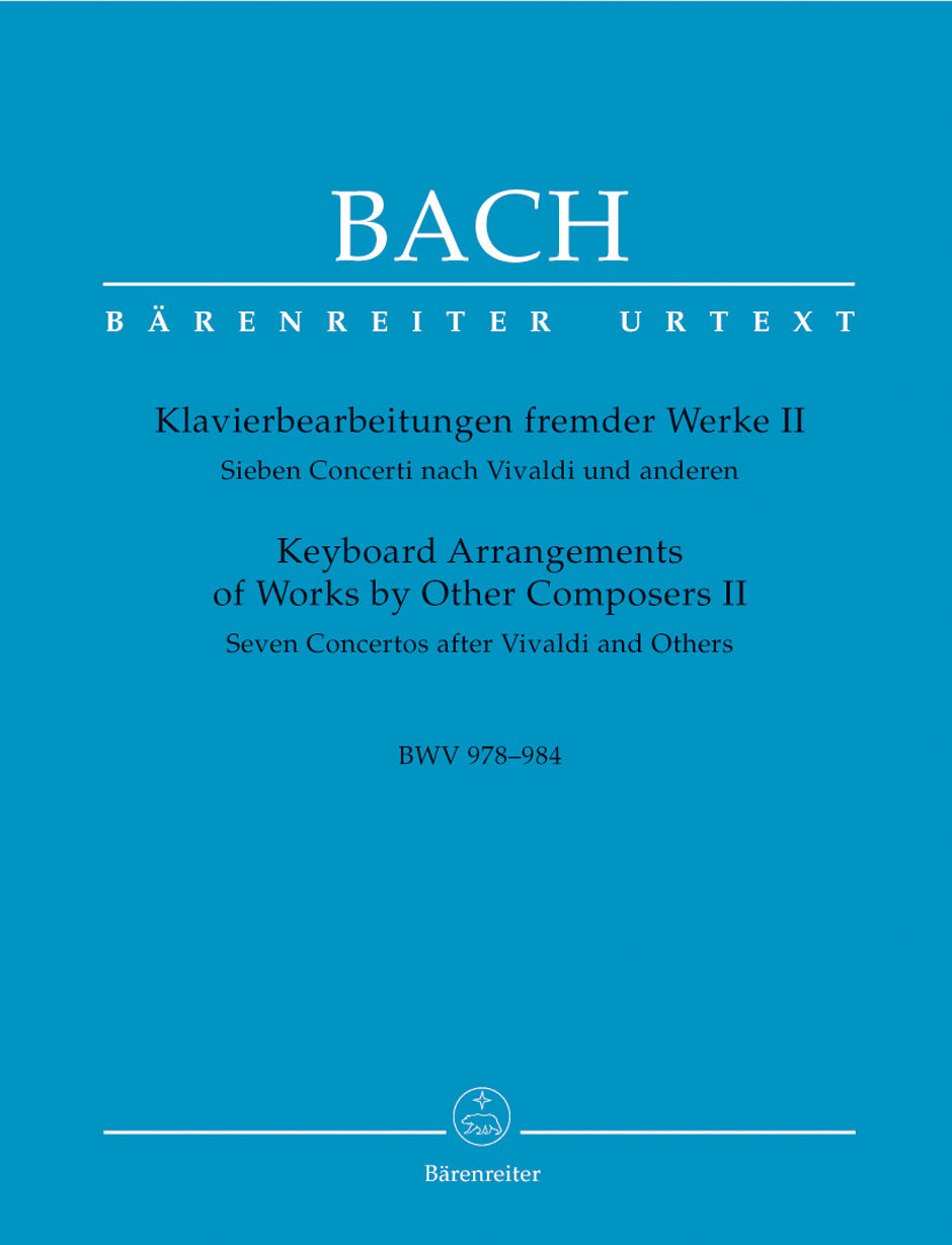Bach: Keyboard Arrangements of Works by Other Composers - Volume 2 (BWV 978-984)