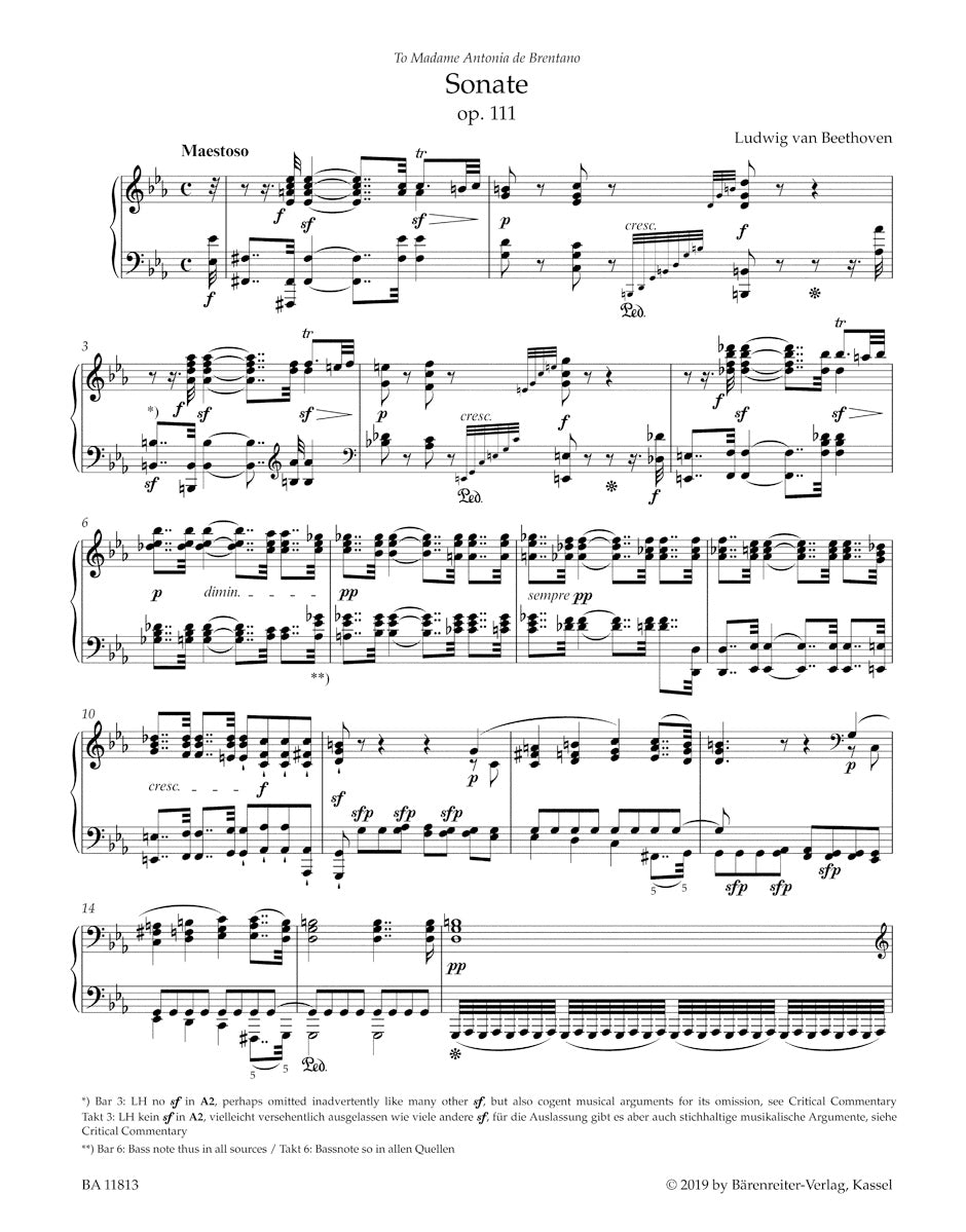 Beethoven: Piano Sonata No. 32 in C Minor, Op. 111