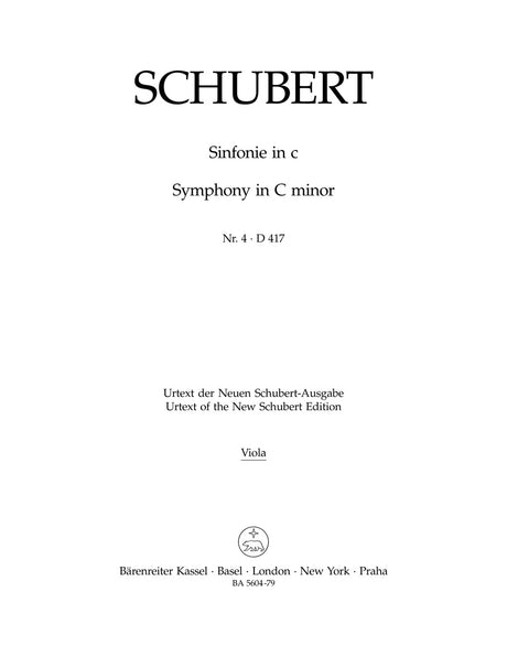 Schubert: Symphony No. 4 in C Minor ("Tragic"), D 417
