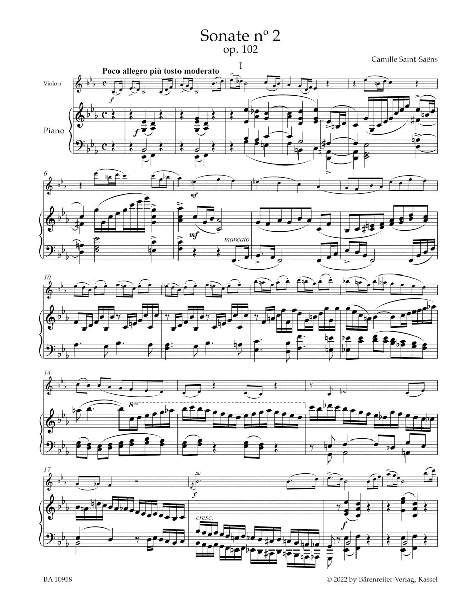 Saint-Saëns: Violin Sonata No. 2 in E-flat Major, Op. 102