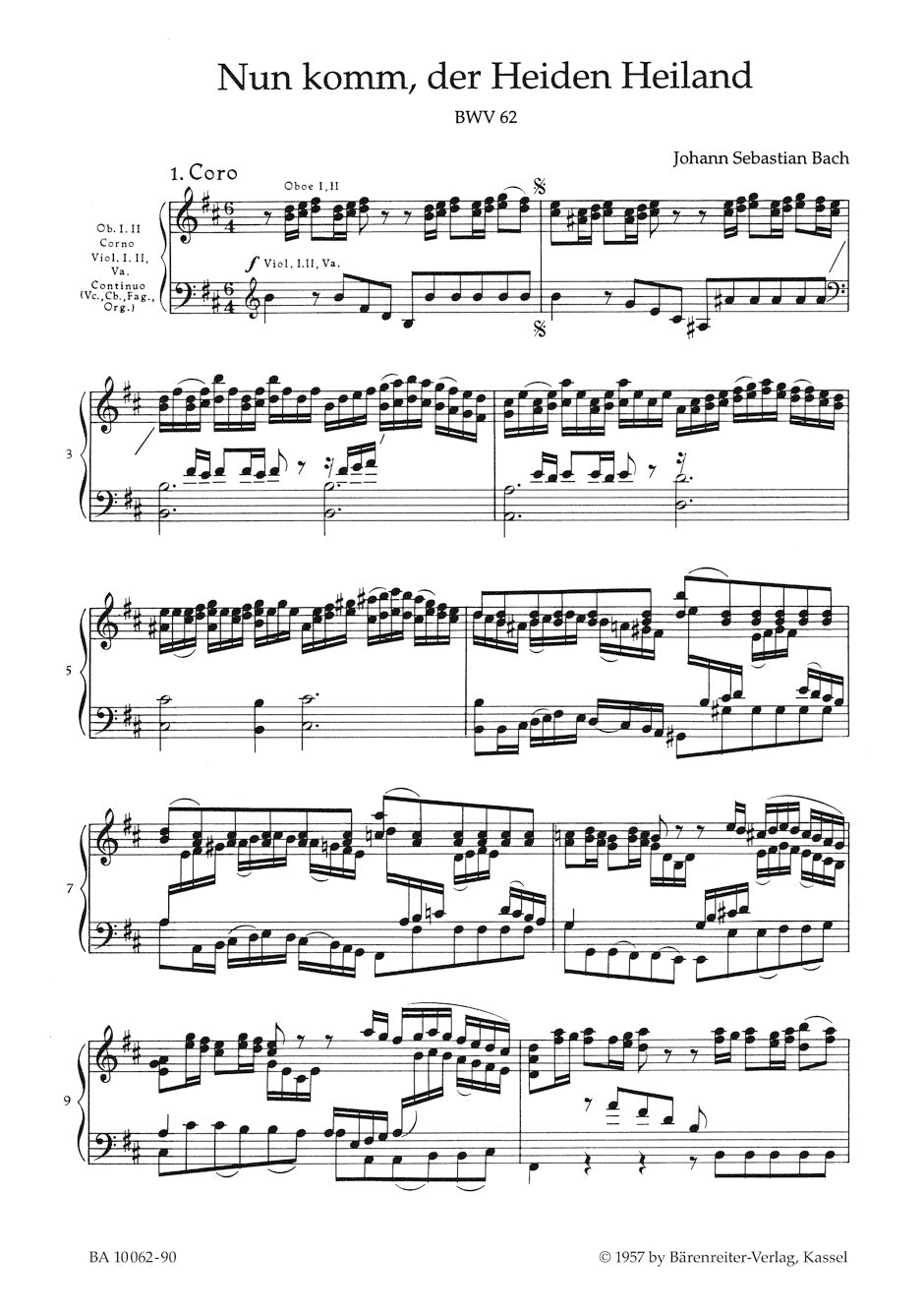 Bach: Nun komm, der Heiden Heiland, BWV 62