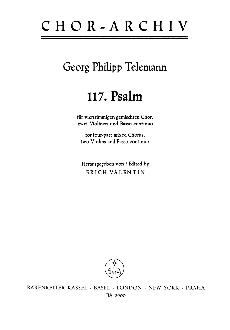 Telemann: Psalm 117 - Laudate Jehovam