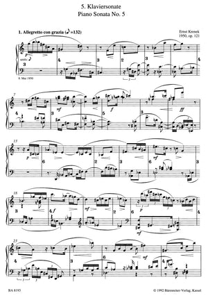Krenek: Piano Sonata No. 5, Op. 121