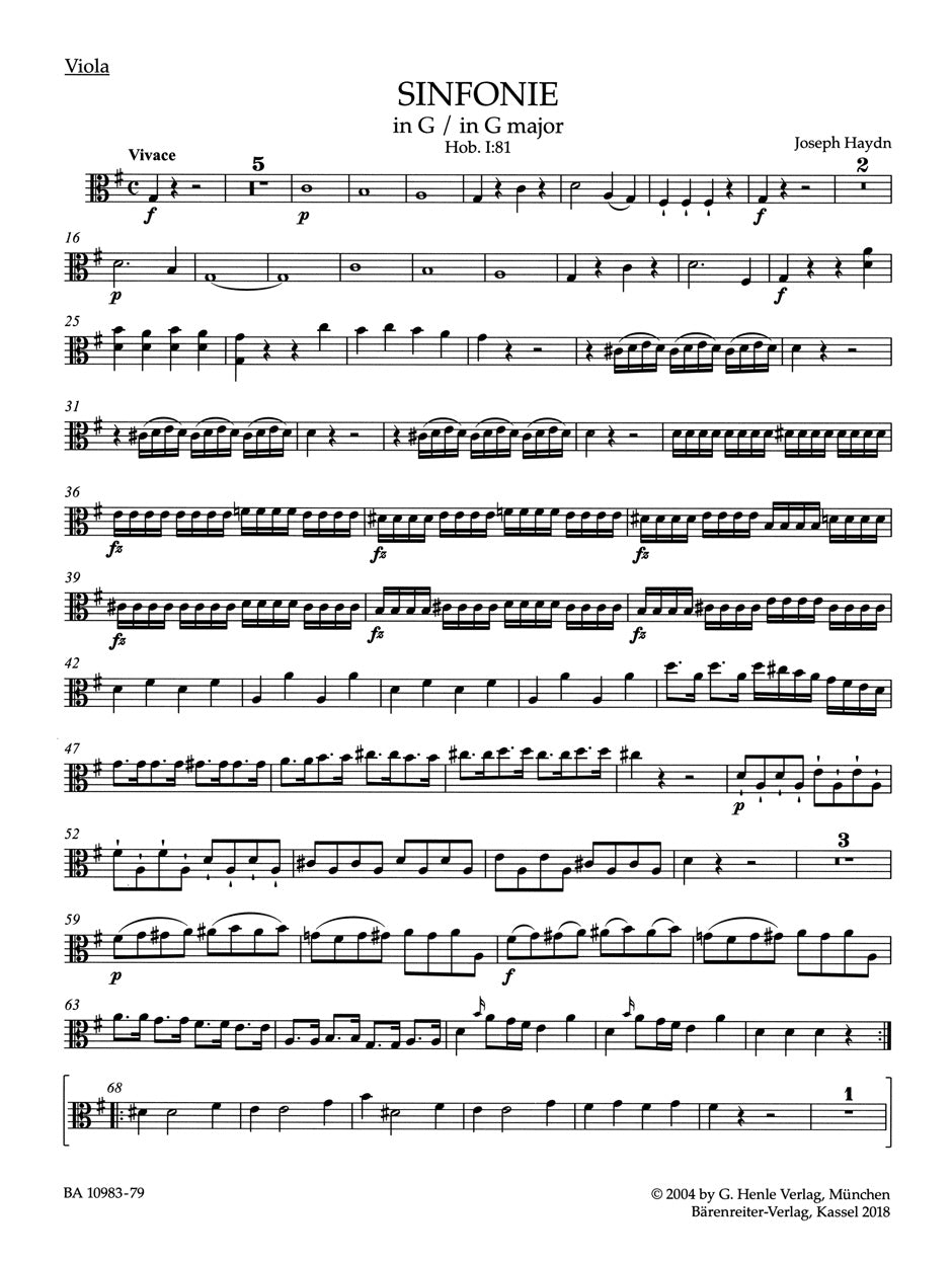 Haydn: Symphony in G Major, Hob. I:81