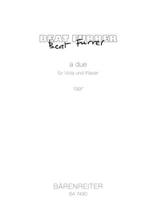 Furrer: a due for Viola and Piano