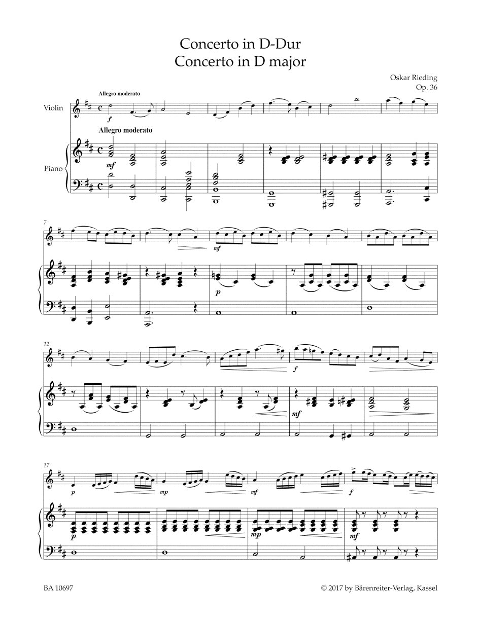 Rieding: Violin Concerto in D Major, 36 - Ficks Music