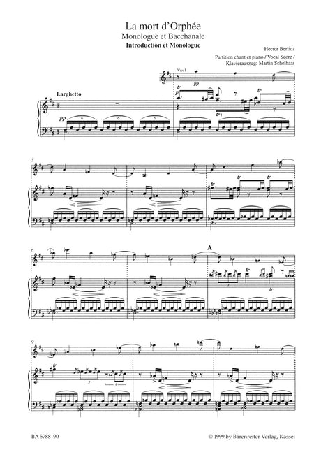 Berlioz: La mort d'Orphée, H 25