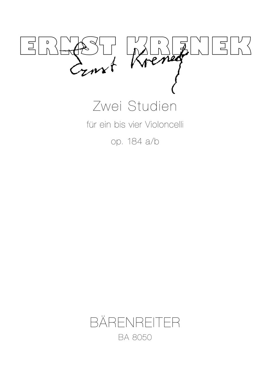 Krenek: 2 Studies for 1-4 Cellos, Op. 184a/b