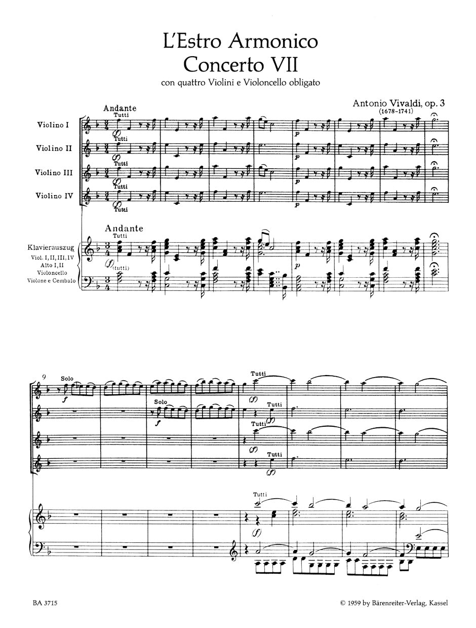 Vivaldi: Concerto No. 7 in F Major from "L'Estro armonico", Op. 3