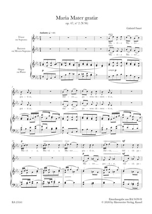Fauré: Maria Mater gratiæ, Op. 47, No. 2, N 96