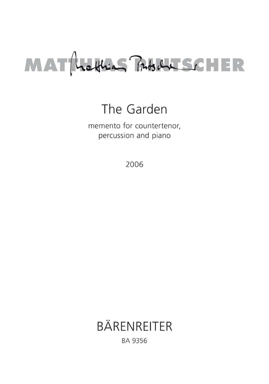 Pintscher: The Garden