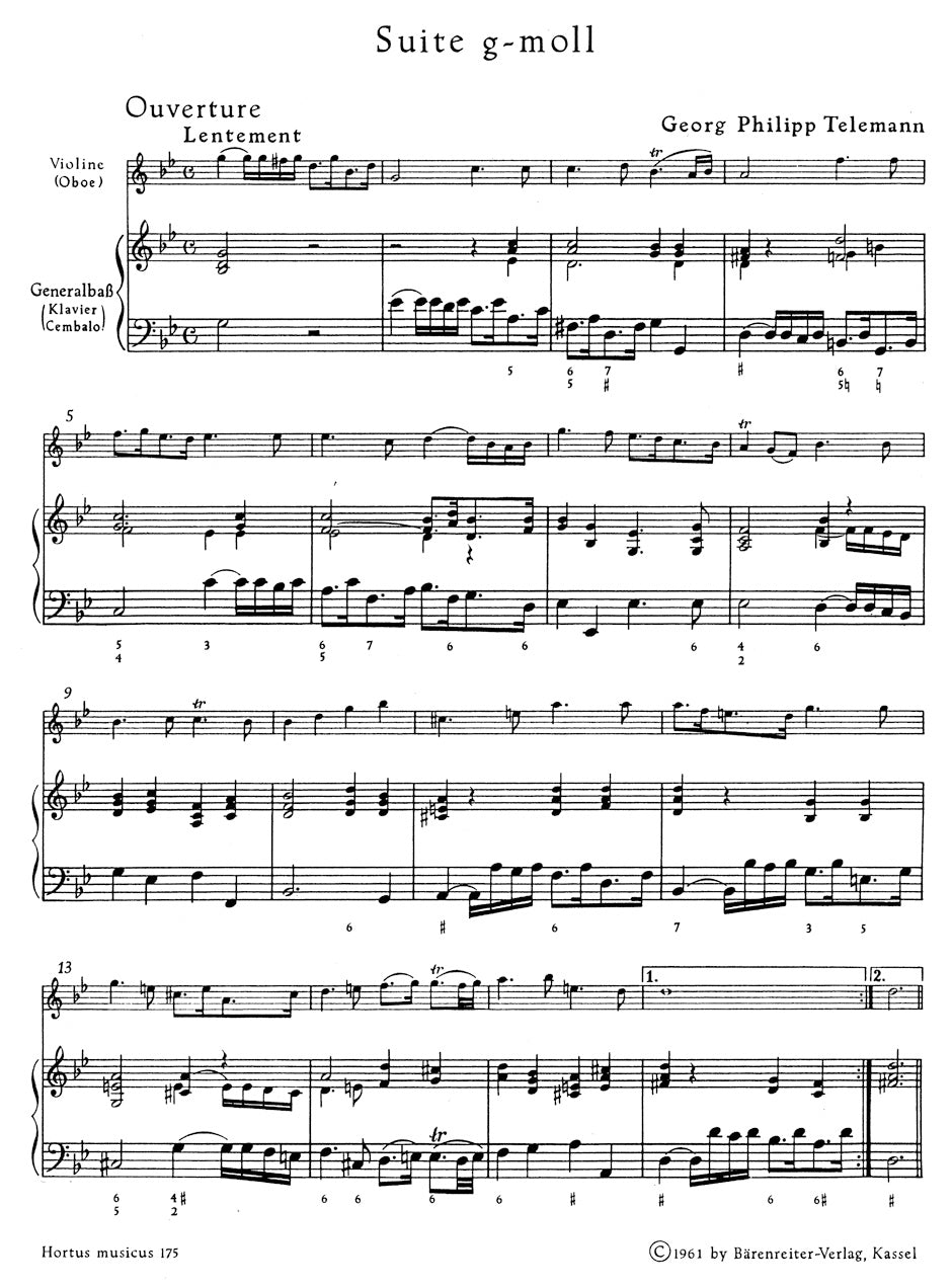 Telemann: Suite in G Minor, TWV 41:g4