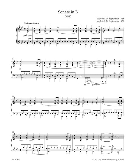 Schubert: Piano Sonata in B-flat Major, D 960