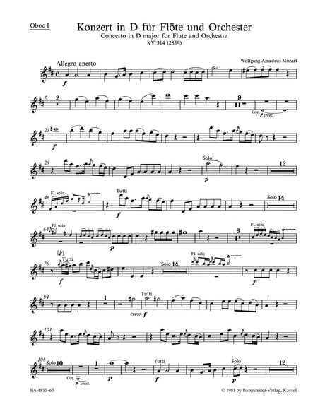 Mozart: Flute Concerto No. 2 in D Major, K. 314 (285d)