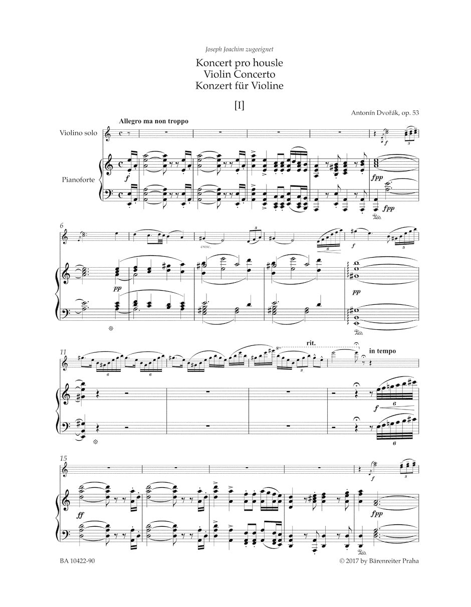Dvořák: Violin Concerto in Op. 53 Ficks Music