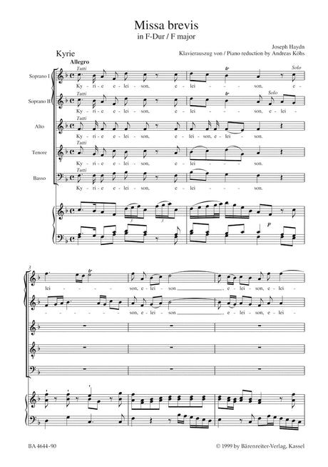 Haydn: Missa brevis in F Major, Hob. XXII:1