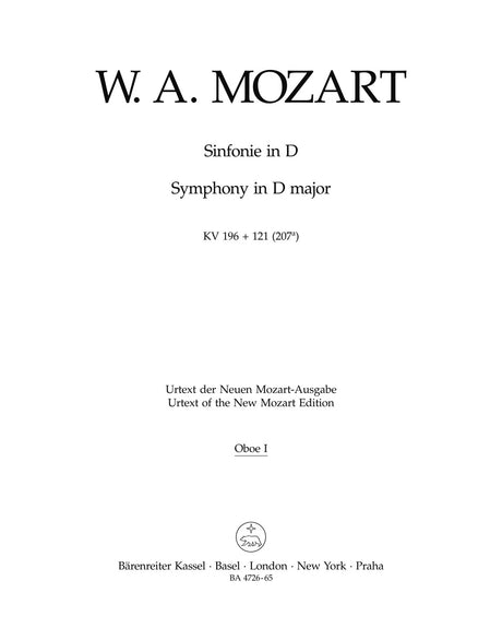 Mozart: Symphony in D Major, K. 196, 121 (207a)