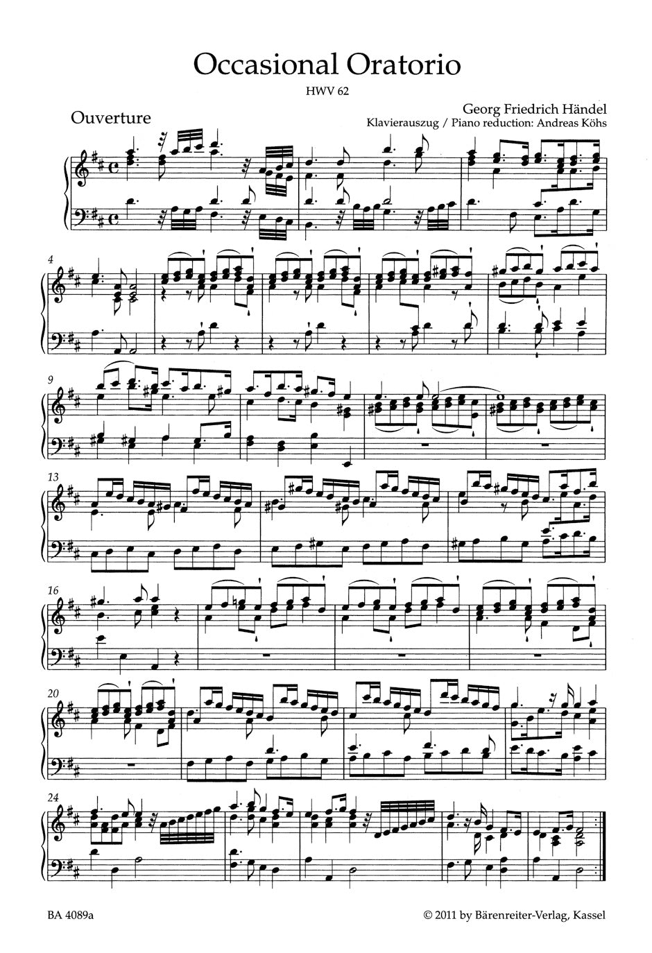 Handel: Occasional Oratorio