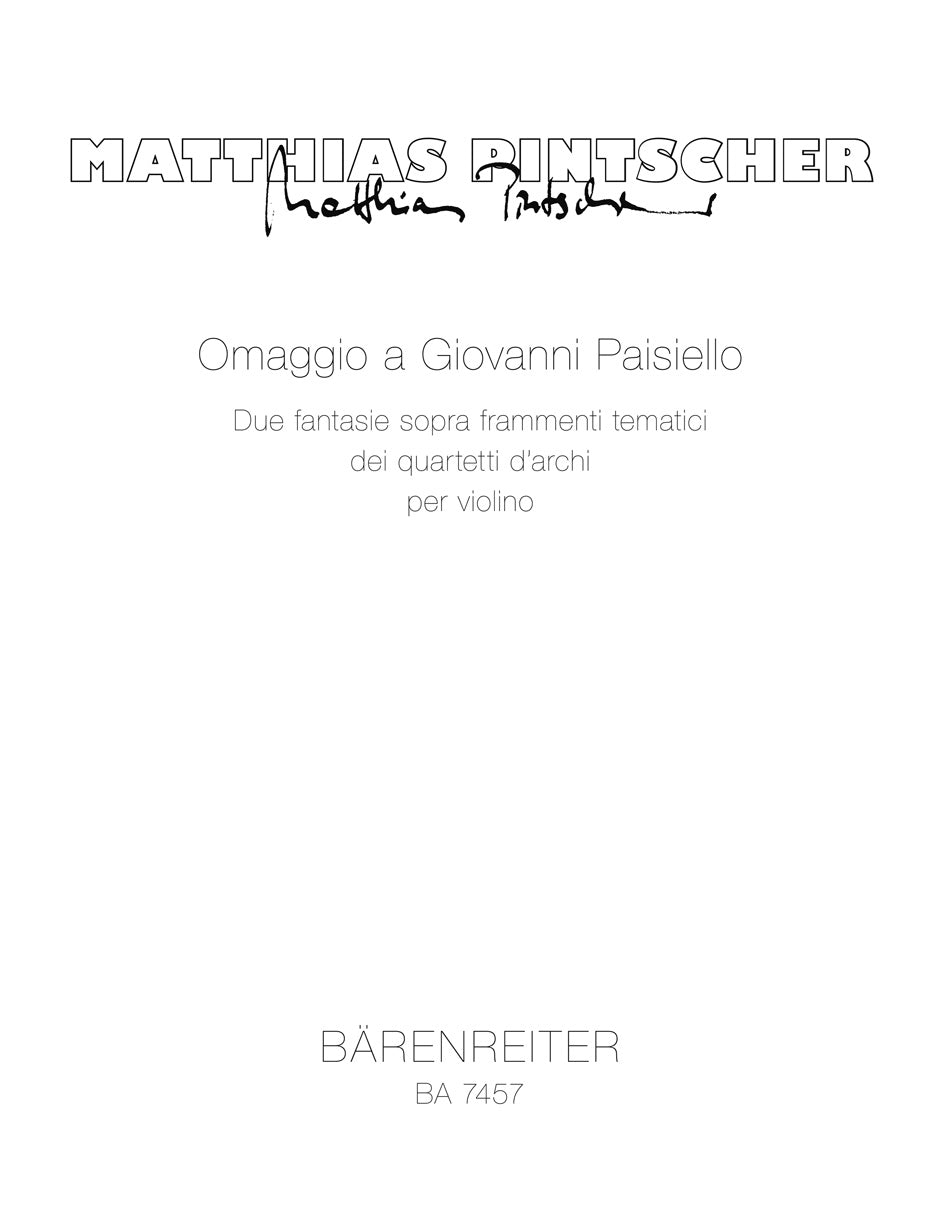 Pintscher: Omaggio a Giovanni Paisiello