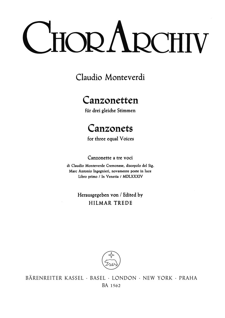 Monteverdi: Canzonetten