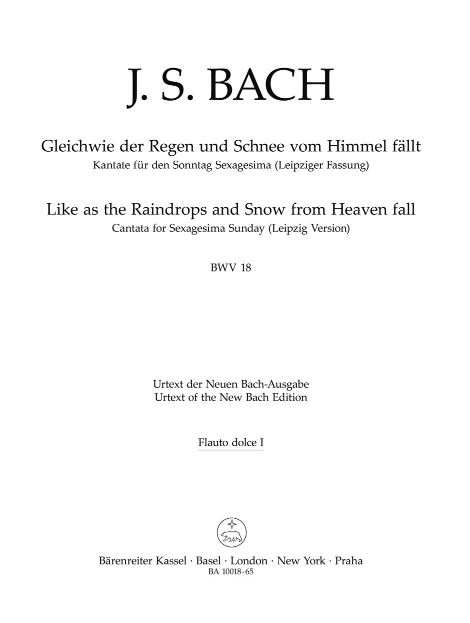 Bach: Gleichwie der Regen and Schnee vom Himmel fällt, BWV 18