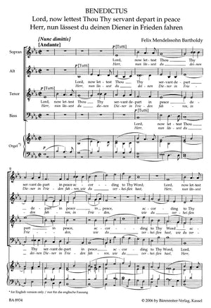 Mendelssohn: Herr, nun lässest du deinen Diener in Frieden fahren, MWV B 60, Op. 69