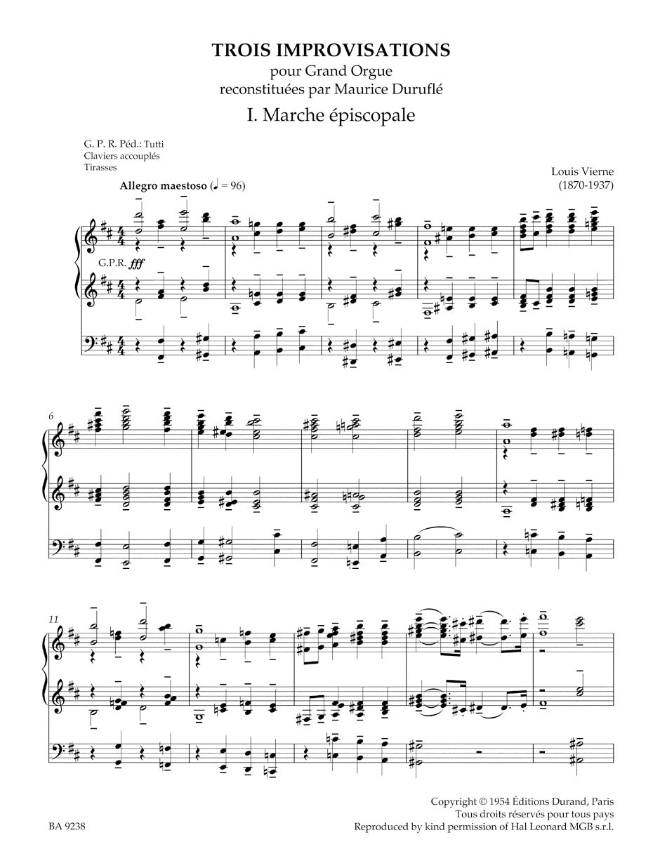 Vierne: Improvisations (1928) / Transcriptions (1894, 1901, 1932)