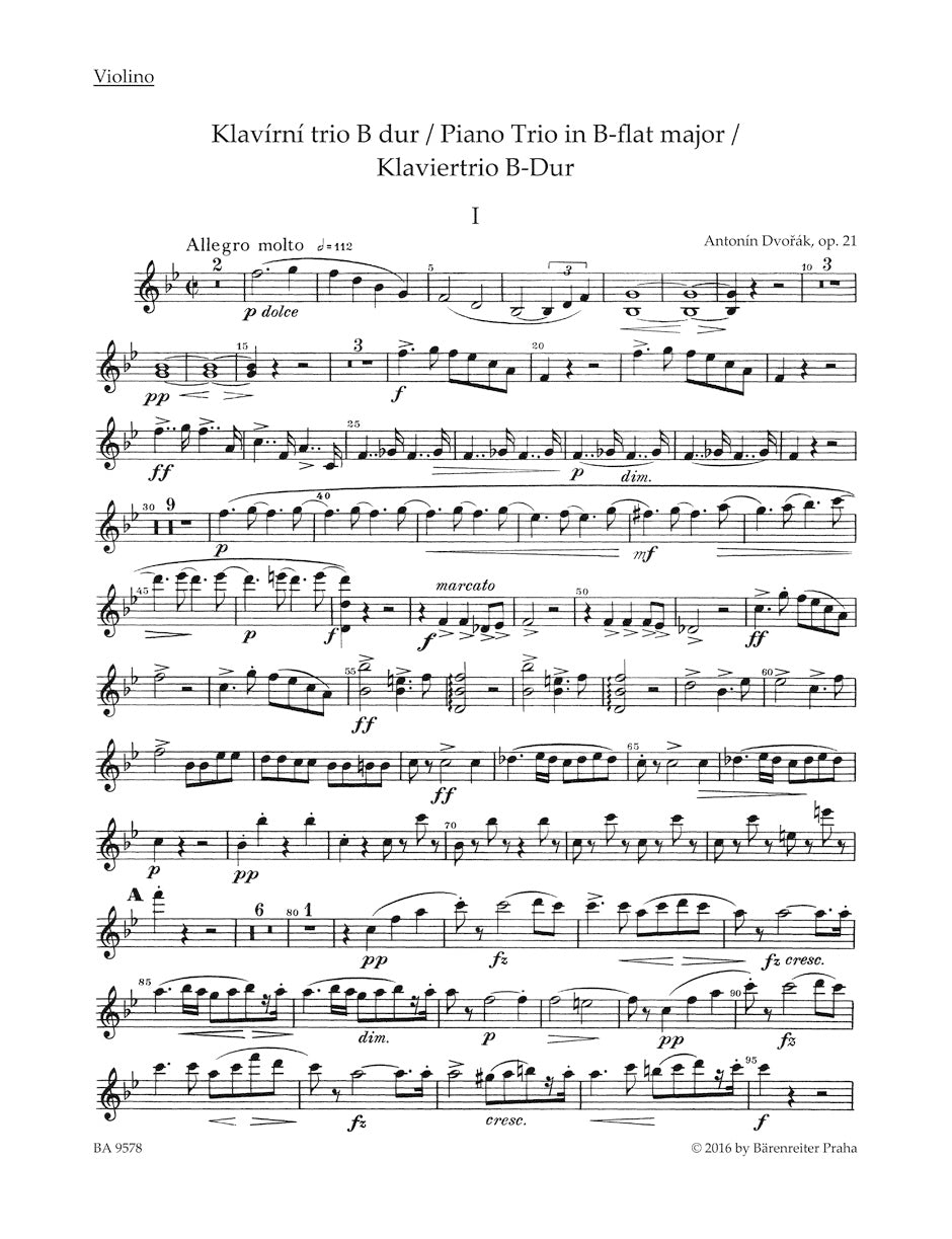 Dvořák: Piano Trio in B-flat Major, Op. 21