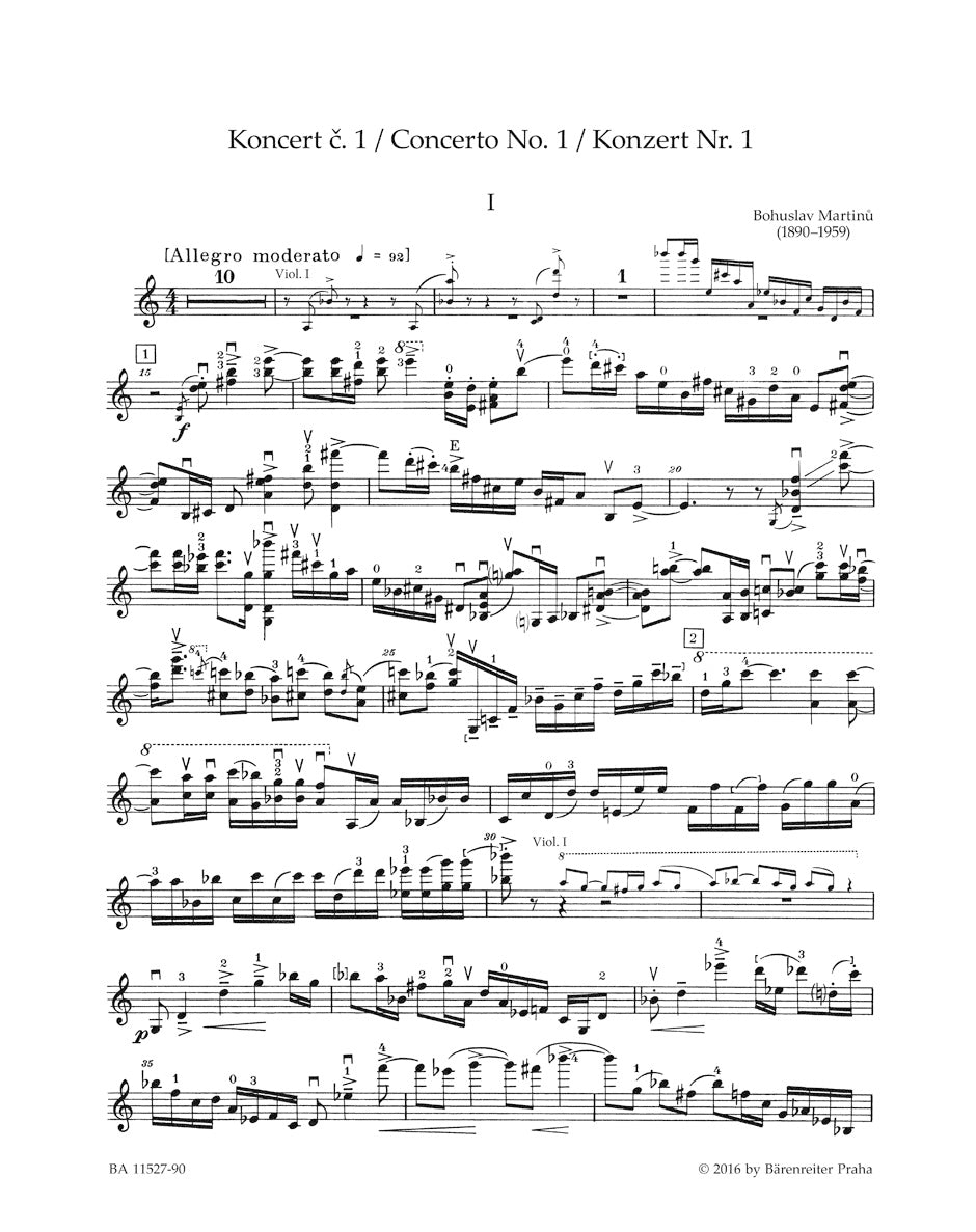 Martinů: Violin Concerto No. 1, H 226
