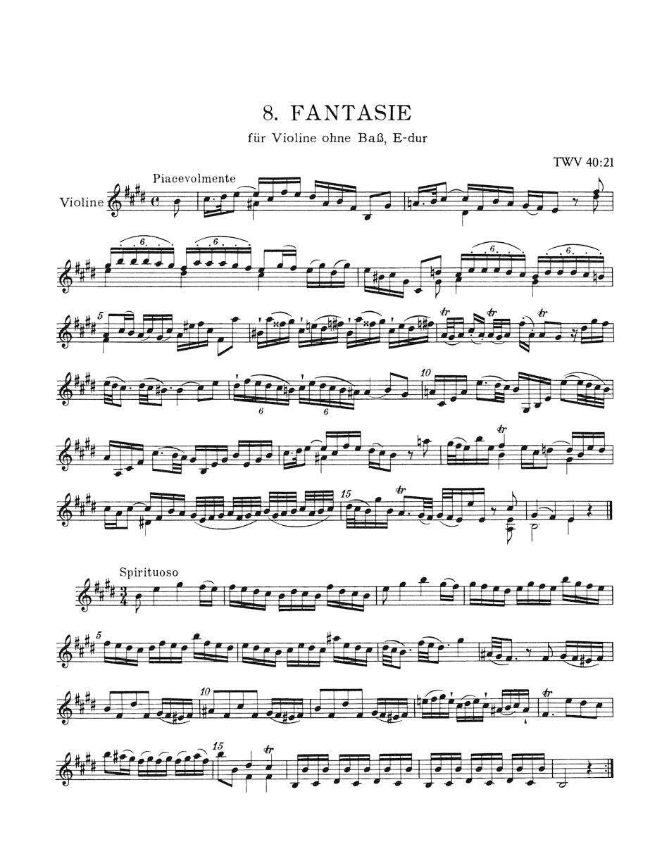 Telemann: 12 Fantasies for Violin without Bass, TWV 40:14-25