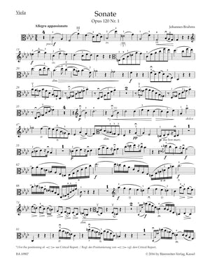 Brahms: Sonatas, Op. 120 (Version for Viola)