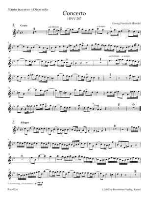 Handel: Concerto for Flute (or Oboe) in G Minor, HWV 287