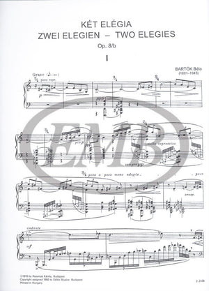 Bartók: 2 Elegies, Op. 8b
