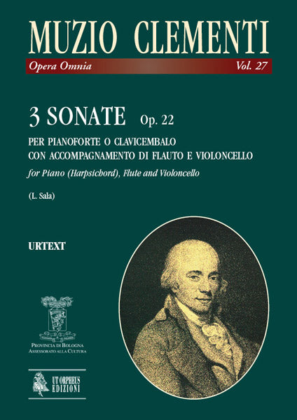 Clementi: 3 Sonatas for Keyboard, Flute/Violin, & Cello, Op. 22