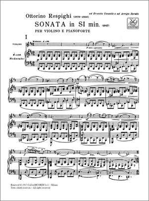 Respighi: Violin Sonata in B Minor