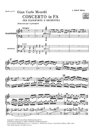 Menotti: Piano Concerto in F Major