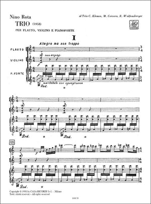 Rota: Trio for Flute, Violin and Piano
