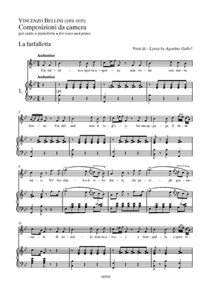 Bellini: 15 Composizioni Vocali da Camera