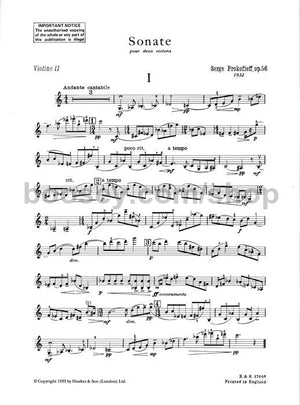 Prokofiev: Sonata for 2 Violins, Op. 56